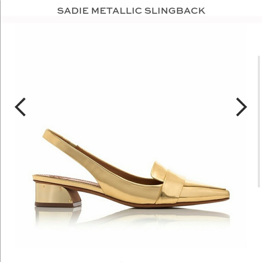 Tory Burch 'Sadie' Gold sling back pump Size 6.5